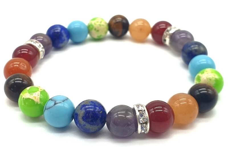 Bracciale 7 chakra con perline