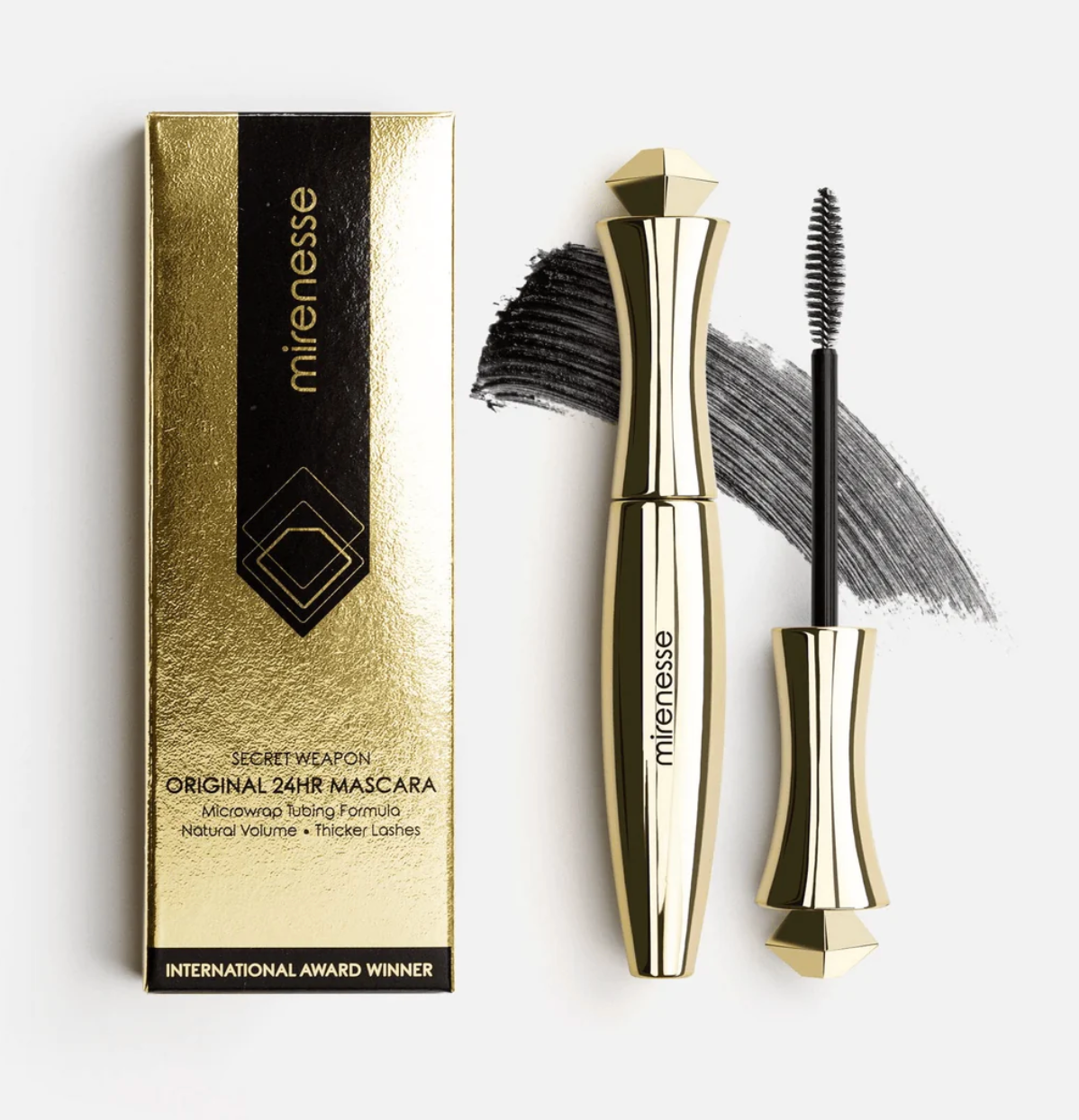 TUBO PER MASCARA 24 ORE ORIGINALE SECRET WEAPON NERO A GRANDEZZA NATURALE VINCITORE DI 13 MIGLIORI PREMI PER MASCARA