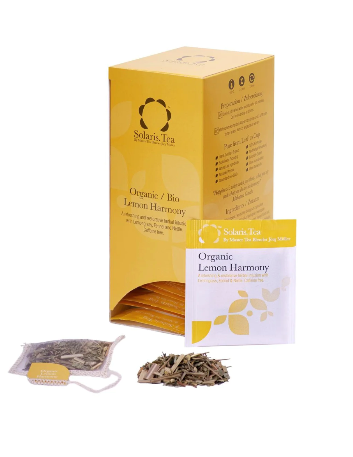 Bustine di tè cucite biodegradabili Lemon Harmony x40