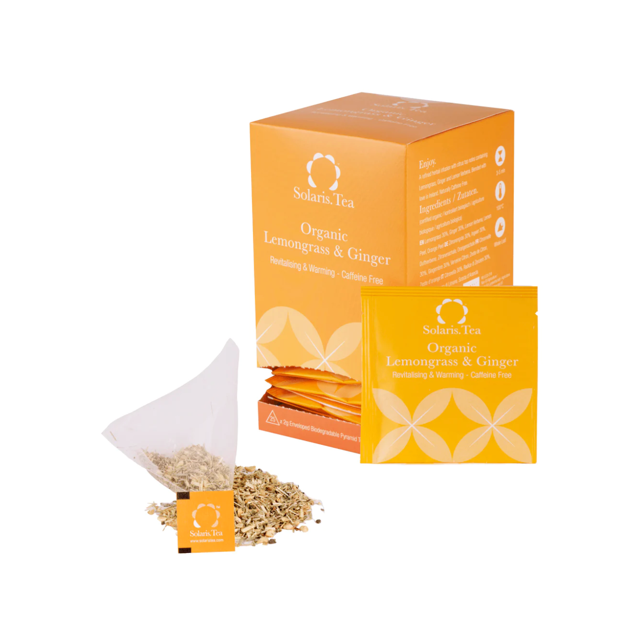 Sachets de thé pyramidaux à la citronnelle et au gingembre biologiques, 25x2g